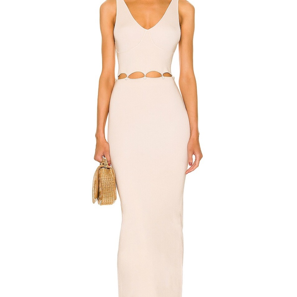 Nanushka Cream Cutout Maxi Dress